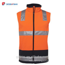 320gsm Fabric 95% Polyester And 5% Elastane Warm Hi Vis Reflective Vest With Pockets in Winter